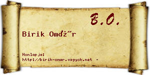 Birik Omár névjegykártya